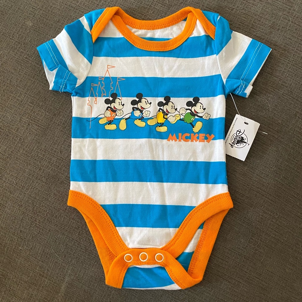 NWT Disney Newborn Mickey Striped Bodysuit
